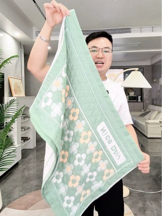 【枕巾一对装】中国风纱布枕巾盖巾双面通用柔软加大不掉色防污#枕巾 #面料柔软舒适 #夏季必备