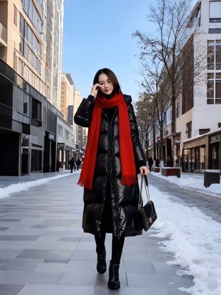长款过膝2025秋冬新款时尚韩版女士长款棉服大码棉衣百搭棉袄外套