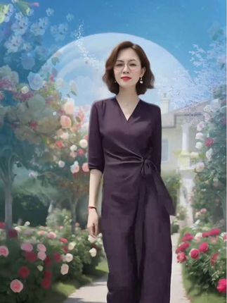 优雅时尚气质轻奢纯色V领连衣裙女2025夏季新款高端系带收腰 #连衣裙 #高级感穿搭 #气质穿搭 #显瘦穿搭 #高级感穿搭
