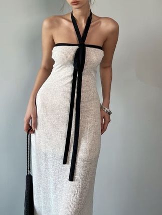 原创设计度假贵女白月光黑白撞色抹胸连衣裙#今日穿搭 #夏天穿搭 #࿆甜࿆美࿆女࿆孩࿆ #闺蜜穿搭 #夏日辣妹