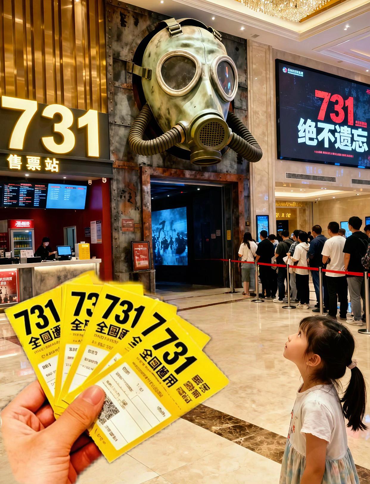 在“731”主题场馆,人们持票参与,从售票站到观影厅,于影像中铭记历史,传承“绝不遗忘”的警醒与担当。#强烈推荐