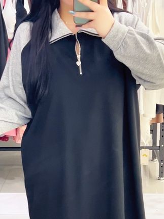 酥酥:华夫格拼接假两件连衣裙 #岩心大码女装 #大码女装 #显瘦#连衣裙#假两件