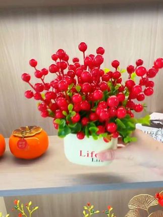 红果发财果,乔迁新居日子红红火火,美观又喜庆#客厅摆件 #乔迁新居大吉大利 #花艺 #装饰 #无限回购的宝藏单品