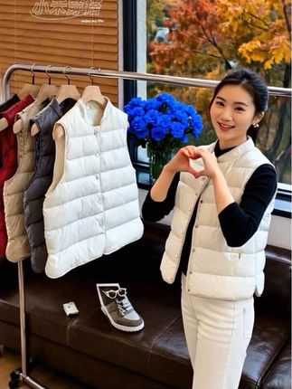 #甜美女子影像#时尚百搭棉服马甲#棉马夹#保暖马夹#时尚百搭