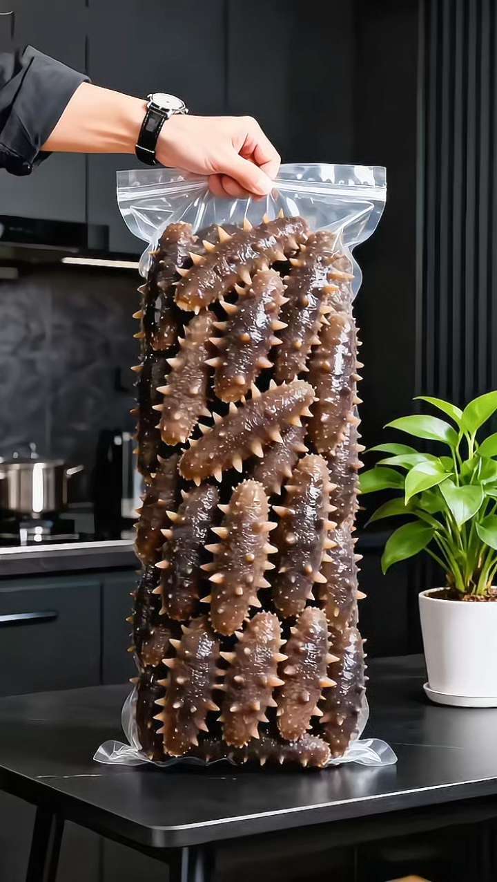 把深海的心意装进袋里,每一只海参的圆润身形、扎实肉刺,都是自然对味蕾的温柔犒劳。给爱的人一份弹嫩滋养,让滋补的暖意,从胃里暖到心里。#强烈推荐 #海参#海参泡发 #快来一起尝个鲜 #抖音推荐好物