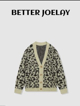 BETTER JOELAY-【豹纹暖绒】含羊毛开衫针织衫圆领温柔韩版#甜美穿搭 #针织开衫 #韩版圆领针织开衫