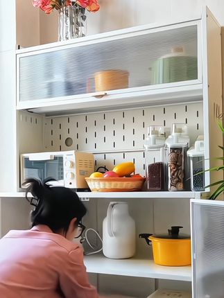 #厨房防尘置物柜 #橱柜 #干净又卫生 #平价好物 #抖音看世界 新款正品高级感家用餐边柜靠墙一体柜