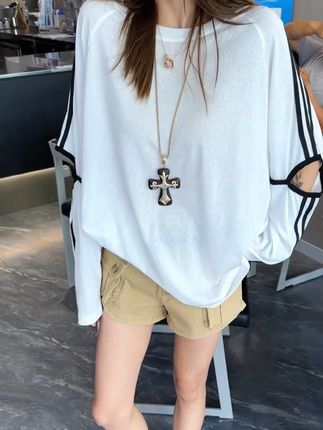 夏季上新莱赛尔天丝雪花棉防晒衣宽松圆领百搭空调罩衣T恤#防晒衣#夏季新款#宽松版型#空调罩衣#今天穿搭