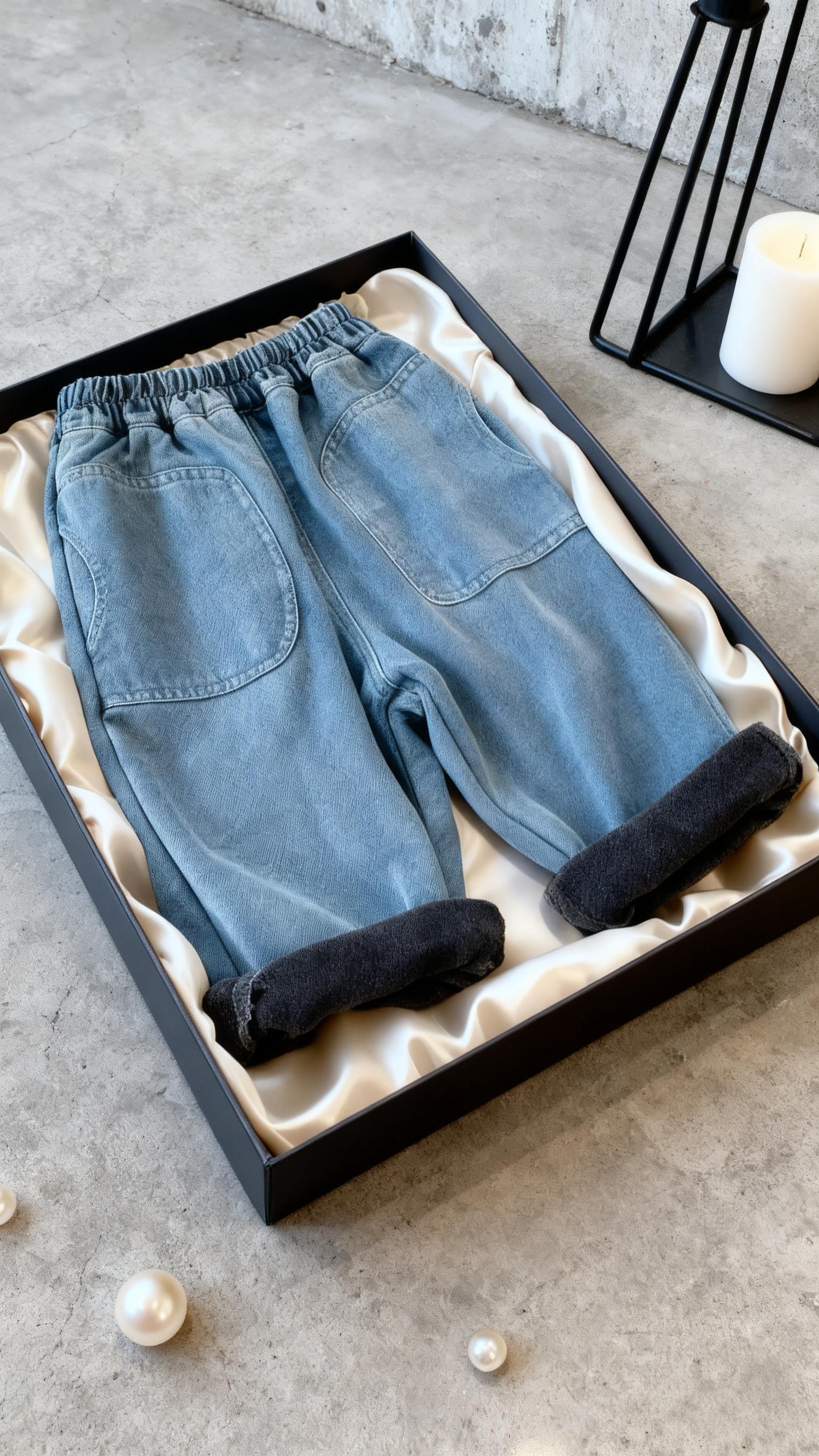 #潮童穿搭 #我的初冬穿搭look #牛仔裤#加绒保暖#冬天就要保暖又好看