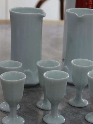 喝酒不只有玻璃杯,原矿的汝瓷酒具可以让你体验诗意生活!#酒具#汝瓷 #廷怀窑