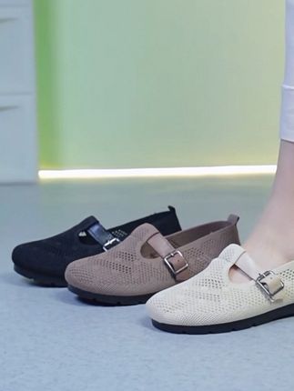 夏季新款老北京布鞋女网鞋透气镂空网面休闲鞋懒人浅口妈妈鞋#夏季凉鞋 #好物分享 #适合春夏的漂亮小鞋子
