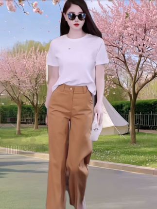 天丝棉窄版阔腿裤女士2025夏季新款高腰垂感小个子九分休闲直筒裤#显高显瘦显腿长 #夏季穿搭 #夏季穿搭 #面料柔软舒适 #谁穿谁好看不分年龄段 @DOU+小助手