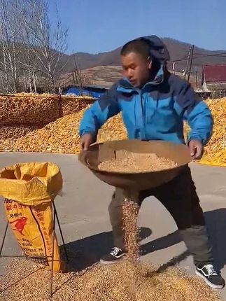 看我二哥整的移动撑袋器好不好用,还可以推着走!收装粮食省力又方便,还不用叫人帮忙撑袋#灌袋器#撑袋器#高性能实用工具 #农具#三农