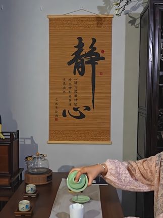 #书房挂画 #竹编挂画 #茶室挂画 #玄关装饰画 #竹编画摆件 @DOU+小助手