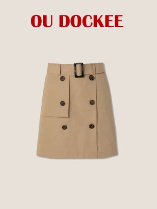 OUDOCKEE 鸥纪儿【棉】金秘书 卡其色半身裙时尚设计款 B2502M288T#优雅气质 #高级穿搭 #时尚穿搭女装 #通勤搭配 #好物推荐🔥