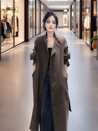 #秋季新款#大码风衣#宽松外套#时尚女装穿搭 #减龄显瘦穿搭