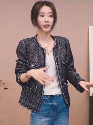 CHENSMCHEN 进口LINTON经典小香外套女精致气质优雅上衣CSW8312MX#陈什么陈#进口经典小香外套#精致气质优雅上衣#高品质女装#时尚洋气百搭