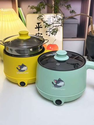 电煮锅多功能家用电饭锅学生宿舍小电锅电炒蒸煮一体锅小电火锅 #电火锅 #电煮锅