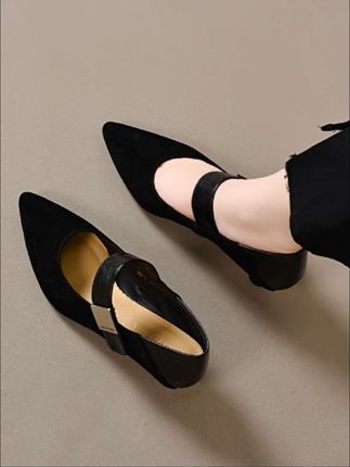 一字带女百搭尖头浅口高跟鞋细跟中跟可踩跟气质单鞋#好鞋推荐#单鞋#一字带 #显高显瘦显腿长 #显气质