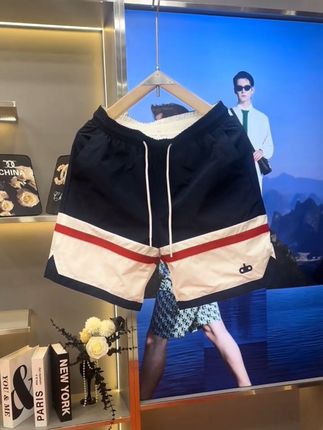 夏季薄款#男士拼色条纹字母刺绣休闲速干短裤#时尚百搭宽松运动五分裤#夏季穿搭 #休闲百搭