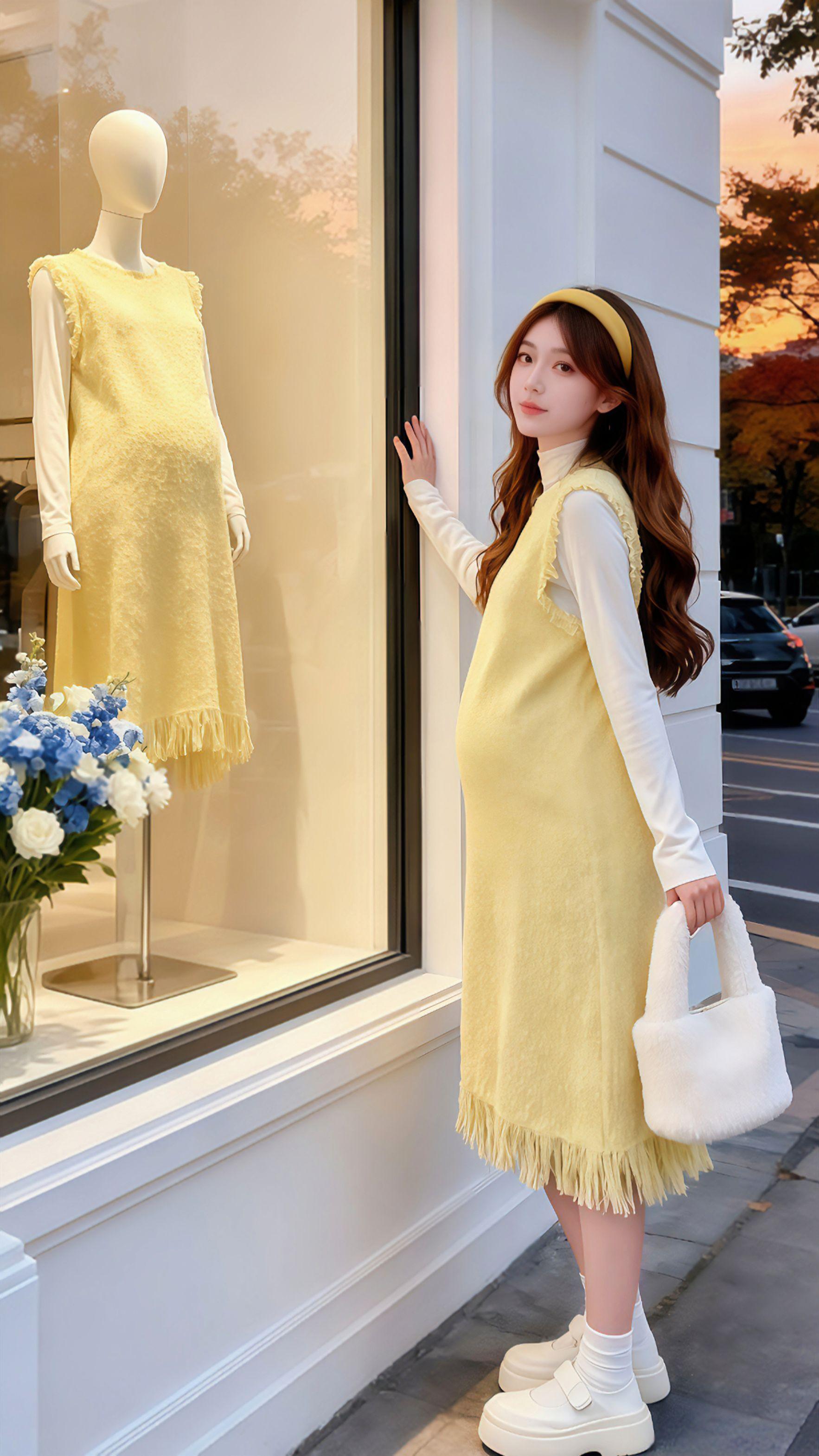 《当孕妈爱上柠檬黄,整个秋天都明媚了》林晓的画室里,画板上的自己穿着柠檬黄针织背心裙,笑容明媚。她摸着孕肚,想起第一次在街头看到这套裙装的模样——宽松的版型藏得住孕肚,流苏设计又添了几分灵动。 穿着它逛画展,路人忍不住问链接;在家画画时,窗外的银杏叶和裙装的颜色相映成趣。就连去产检,医生都夸她“孕期穿搭好有品味”。 夕阳下,她抱着画具站在窗边,觉得这套秋装就像一颗甜柠檬,把她的孕期时光泡得酸甜又明媚,每一刻都值得被珍藏。 #孕妈 #孕妇装 #秋冬孕装美学 #孕期穿搭 #最美孕妇 @抖加🔥上热门🔥dou+🔥热点宝 @DOU+上热门