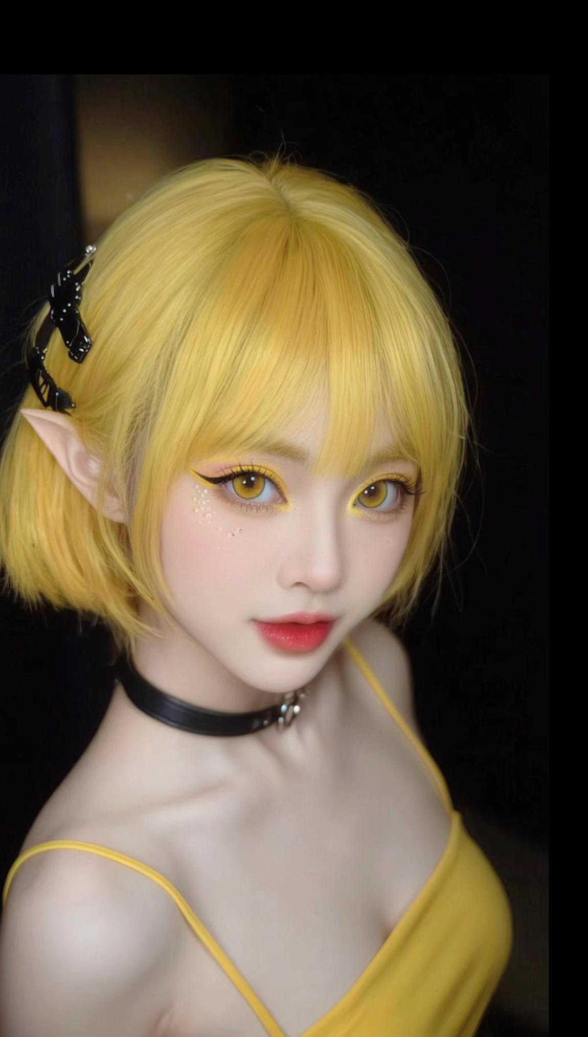 好像挺好看的(❁´◡`❁)#AI 黄发酷感照