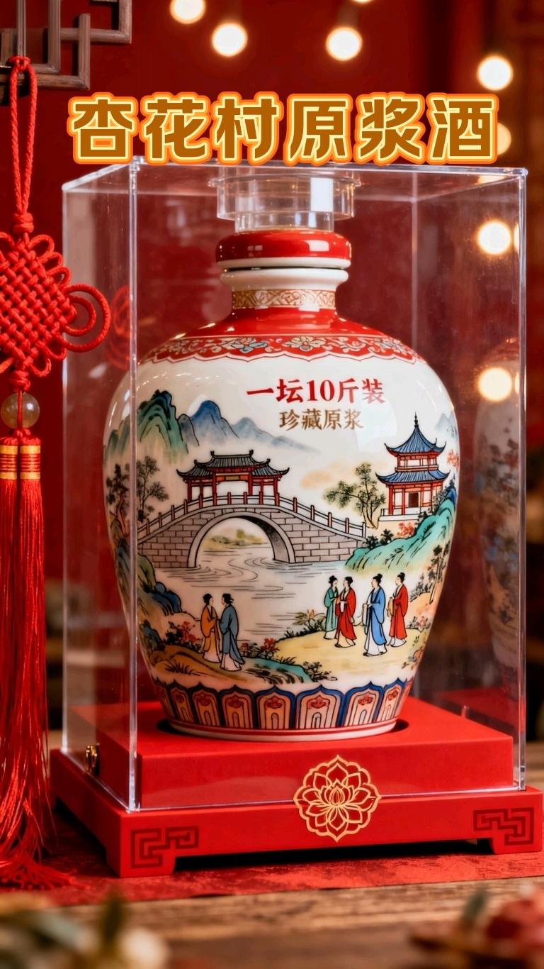 十斤装杏花清明上河图大坛酒!#好酒推荐 这款大坛酒,不仅味道醇厚,清香甘冽,更有独特的口感。它就像一位老友,温柔地陪伴在你身边,每一次品尝都如同与古人共饮,品味那份沉淀的醇香。 每一坛酒,都经过严格的筛选和精细的酿造。我们精选优质粮食,沿用古法酿造,让每一滴酒都充满了自然的味道和匠人的情感。 摆在家里显档次,无论是与朋友欢聚,还是独自小酌,清明_上河图大坛酒都是你的最佳伴侣。它能让你的聚会更加热闹,也能让你的独处时光更加惬意。 快来品尝这款清明上河图大坛酒吧,让千年的文化韵味,陪伴你度过每一个美好的时刻!#酱香型白酒 #纯粮酿造 #白酒 #口感非常好