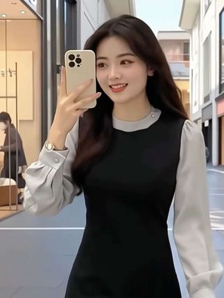 #女装 #假两件拼接连衣裙 #优雅气质 #时尚穿搭 #高级感穿搭