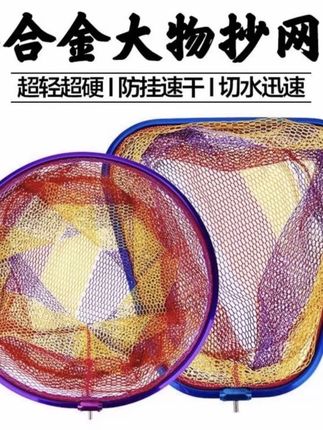 大物抄网头超轻铝合金纳米防挂网头竞技抄网头抄鱼网兜捞鱼网渔具#钓鱼装备 #渔具用品 #渔具 #大物抄网 #抄网头