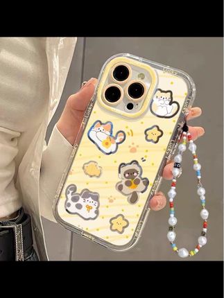 黄星星猫咪适用iPhone16新款15手机壳14PLUS苹果13镜面12全包11套#手机壳 #网红手机壳 #防摔手机壳 #创意手机壳 #无限回购的宝藏单品