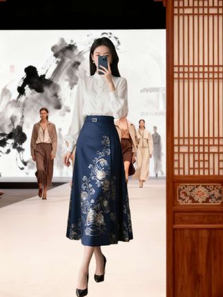 #新中式半身裙#时尚穿搭#新中式穿搭#国风古韵