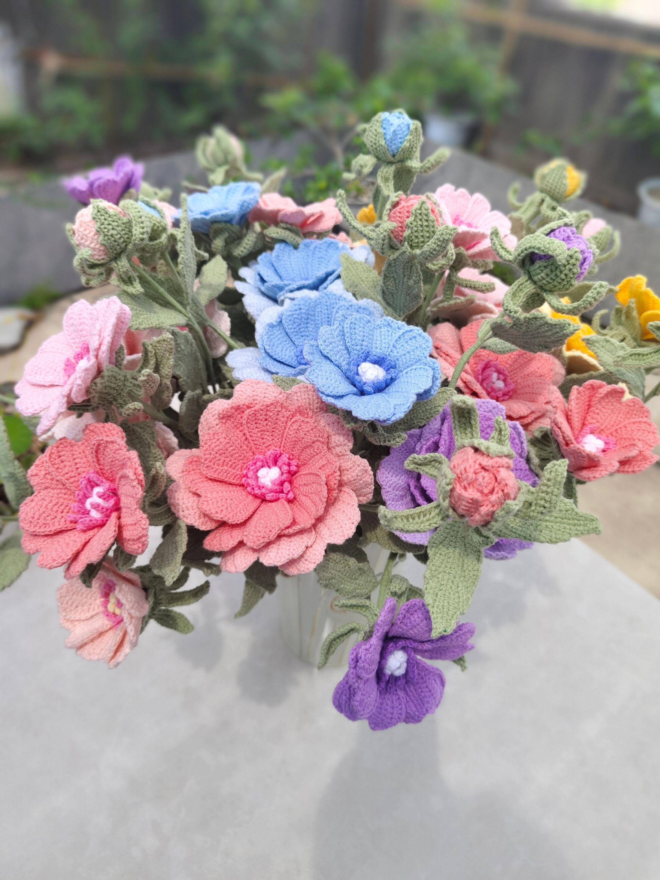 油画牡丹。#毛线钩织 #手工花