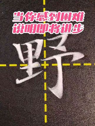 当你感觉困难,说明即将进步。粉笔字楷书“野”字书写。#粉笔字教师板书 #粉笔字 #粉笔字教学 #教师 #师范生