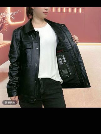 哲宇皓高端皮衣男装100%头层牛皮时尚休闲百搭翻领皮夹克男士外套