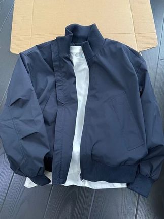 藏青色美式廓形飞行员夹克男款春秋季美式复古短款立领工装外套潮#夹克男 #飞行夹克 #秋季新款 #美式穿搭 #工装外套