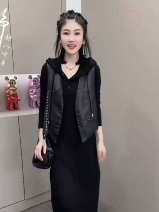 显瘦休闲连衣裙十皮马甲 最大码可以穿 230斤 #高级感穿搭 #显瘦穿搭 #大码女装