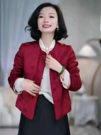 西子/【白雪红梅】桑蚕丝提花圆领正反两穿夹棉棉服外套/MFYG044 #喜婆婆喜妈妈礼服 #棉服 #降温穿搭来咯 #新中式穿搭 #穿出高级感