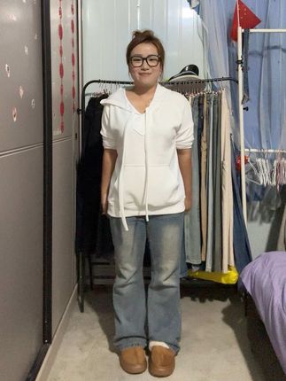 #牛仔裤 #梨形身材穿搭 #158小个子穿搭 #显瘦搭配 #加绒牛仔裤