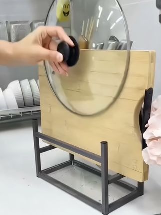 多功能一体置物架#锅盖架 #粘板架 #厨房好物 #超实用 #便宜又实用