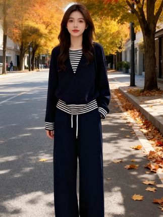 #假两件针织套装 #面料很舒服 #百搭显瘦套装