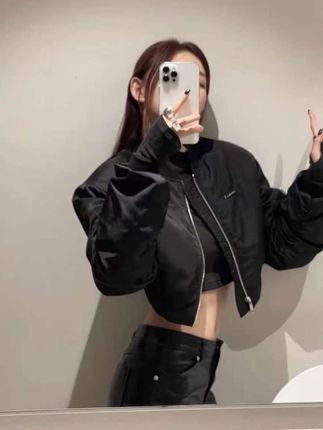 #棒球服外套 秋季设计感小众棒球服外套女显高INS短款夹克褶皱感袖子上衣2809#这杯茅台酒敬我的闪光时刻 #上热搜 #ootd穿搭 #小个子穿搭 @DOU+上热门