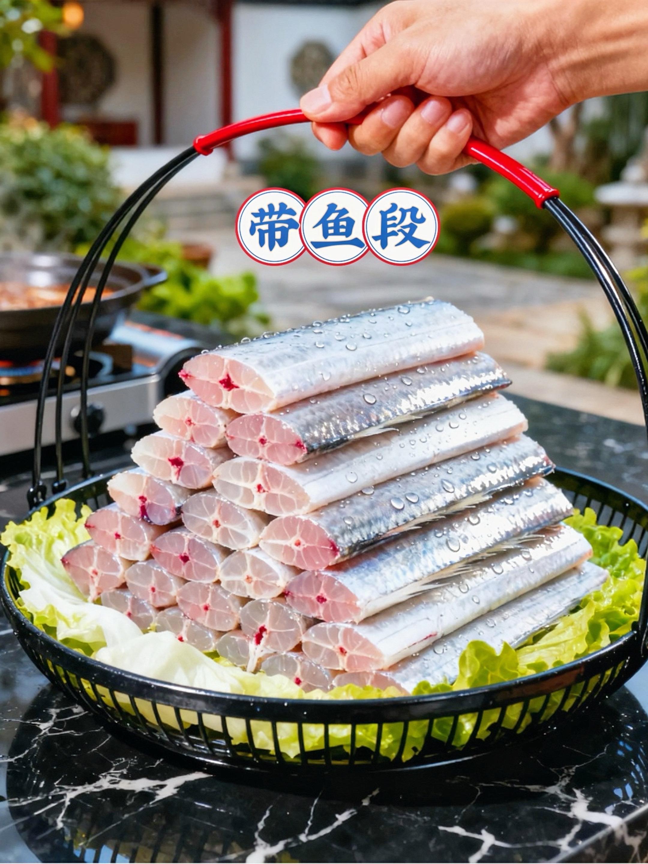 【舟山小眼带鱼段,5斤装鲜到鲜尝】 来自舟山的小眼带鱼段来啦,5斤足量装,品质在线~ 去头去尾处理得干干净净,肉质肥厚细嫩,自带海味鲜香。不管是香煎、红烧还是清蒸,都能吃出地道海鲜味,顺丰发货锁鲜,新鲜送到家~ #好吃到停不下来 #抖音美食推荐官 #美食 #带鱼段@抖加🔥上热门🔥dou+🔥热点宝 @抖老师流量扶持(快速上热门)