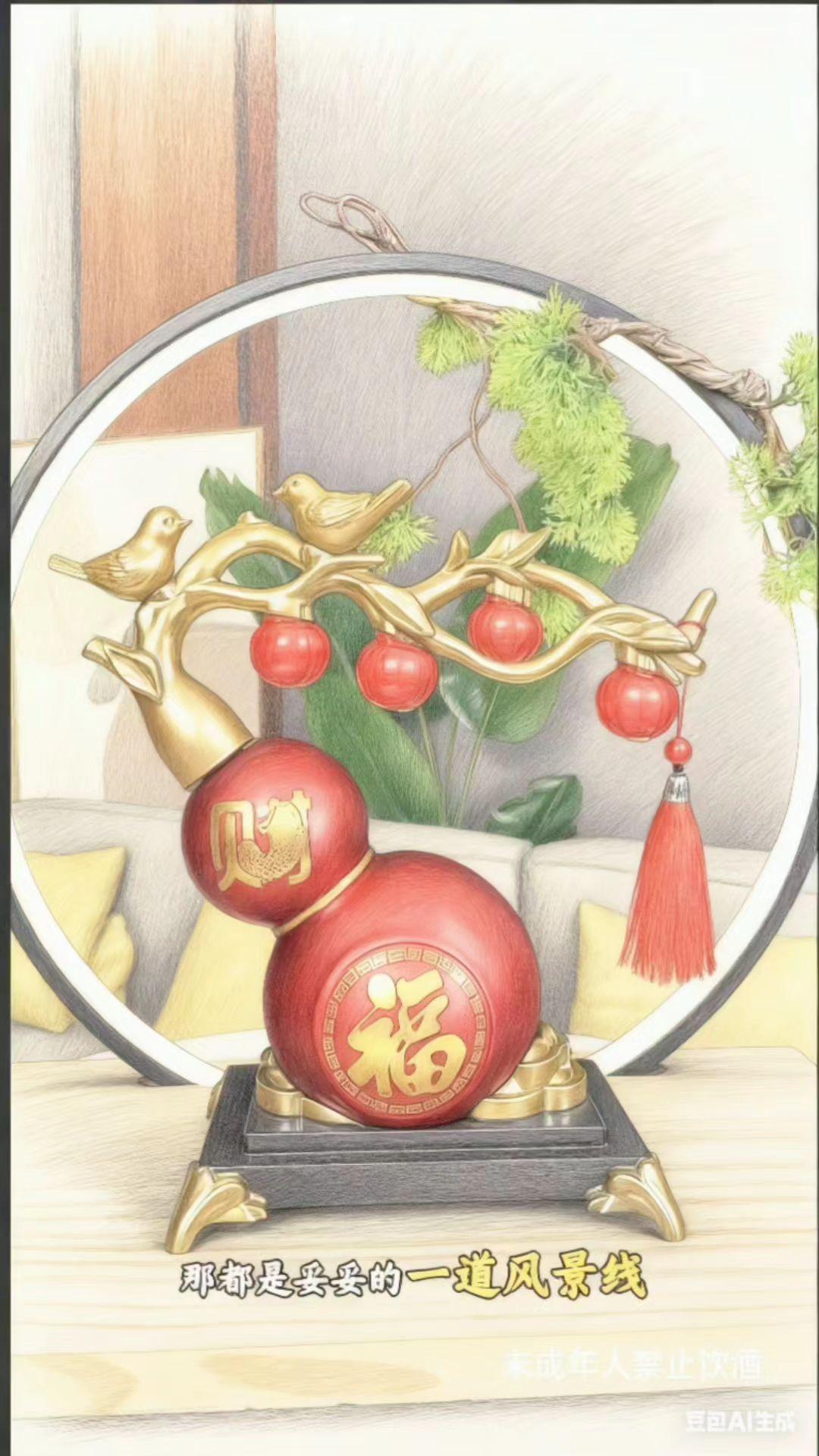 这款酒把它摆在家里真的是太漂亮了 #摆件 #工艺品摆件 #纯粮酿造 #白酒