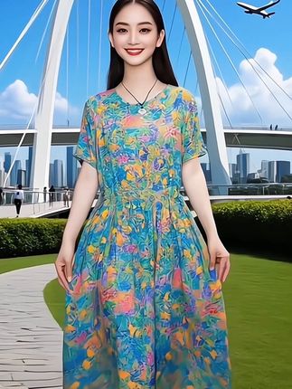 姐妹们,你要是没穿这件中长款绵绸时尚大码连衣裙真的会遗憾,三十至八十岁都能穿,出门聚会拍照,那可真是太漂亮了,我那些同事都说了,一定要给他们也买一件,谁穿谁好看。#夏季穿搭 #气质连衣裙 #谁穿谁漂亮 #遮肚子藏肉显瘦连衣裙 #长款连衣裙