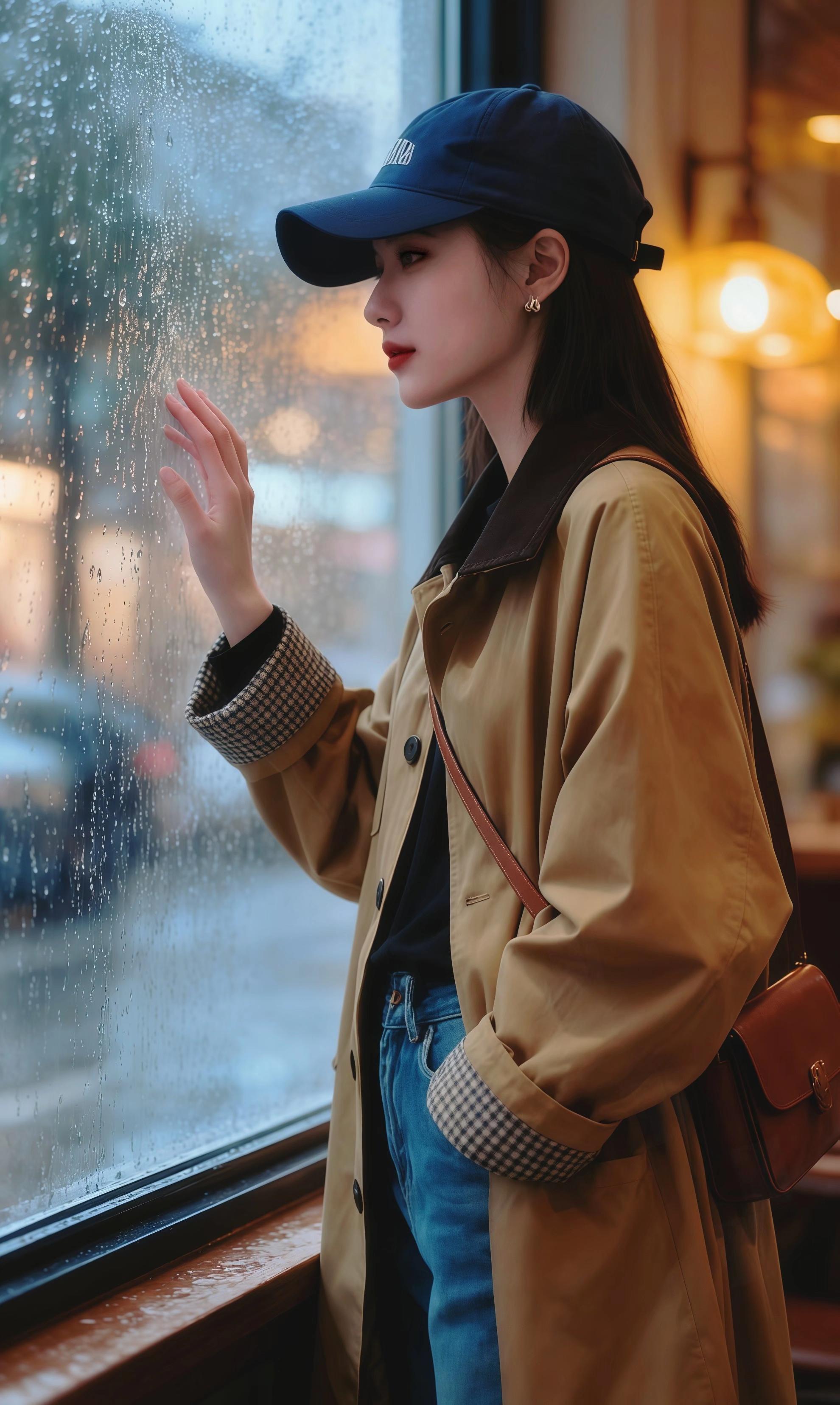夏沫的雨天治愈系穿搭。雨珠在窗上织成银线,红玫瑰与暖光相映,夏沫抱着白猫,卡其风衣像把柔雾穿成了日常。深蓝内搭混着随性,棒球帽添了层活力,腕间猫咪与衣褶同静~ 窗外街景泛着湿意,白猫蜷在臂弯慵懒,这套look是“雨天与松弛”的合奏:卡其的暖,蓝的沉,撞出最治愈的宅家模样。 夏沫望着雨,指尖轻顺猫毛,仿佛在说:把雨天的暖,都收进这一身温柔里✨ #早秋穿搭三分钟出门不是梦 #小个子初秋显瘦穿搭 #秋天变时髦就从韩系穿搭开始 #早秋显身材平价上衣合集 #森系少女感穿搭