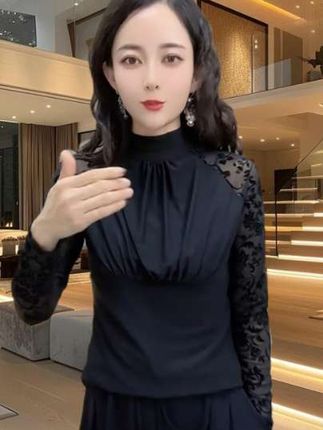 【春秋冬季新款t恤显瘦气质百搭修身拼接高领 打 底 衫设计感上衣女】#设计感时髦上衣#面料柔软舒适 #修身显瘦 #久穿不过时 #谁穿谁好看系列