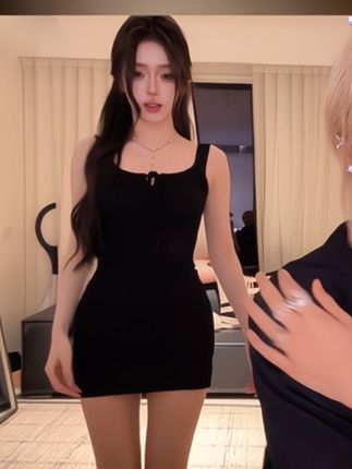 纯欲性感系带无袖吊带连衣裙女夏季收腰修身紧身裙子辣妹包臀短裙 #显瘦穿搭 #辣妹穿搭 #浅浅w #陳熟人 #拽姐穿搭