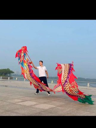 新款龙彩绸带,不锈钢镂空龙头,可水洗,健身龙彩带舞彩带中老年人段链身体#大家一起来 #舞出精彩 #全民健身运动