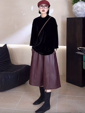 #设计师款秋季皮裤#时尚百搭#时装搭配#品质女装