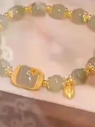 合金琉璃手链 步步生莲方糖莲子仿玉石手链/手串好事连连幸福美满#手链#女手链#玉石手链##时尚饰品